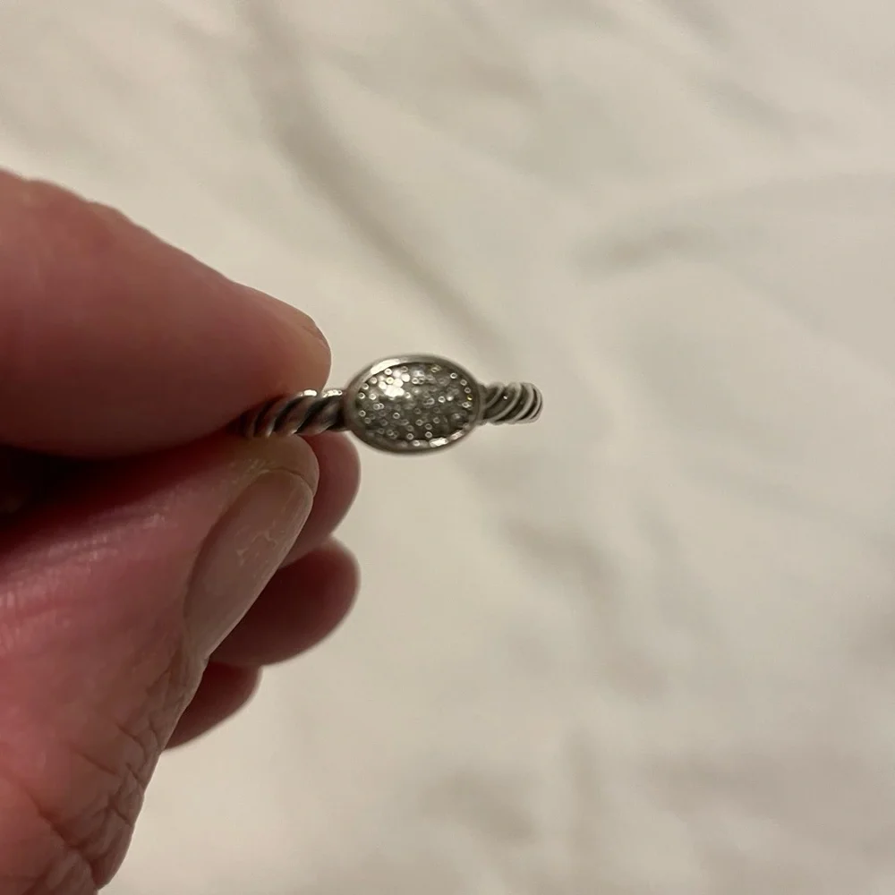 David yurman silver ring with pave diamonds - Picture 3 of 4